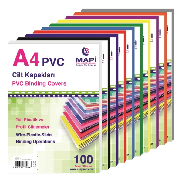 Mapi A4 Pvc Opak Cilt Kapağı 160 Mic.100'lü Pk. (2040205) Yeşil - Görsel 2