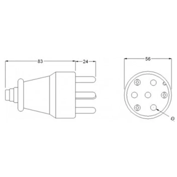 Bemis Fiş Kauçuk Ip44 25a Düz 3p+N - Görsel 2