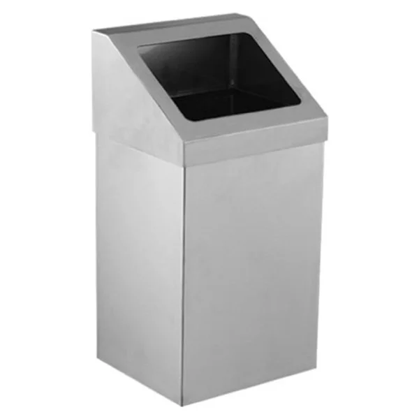 Palex 3834-316 Krom Açık Çatı Kapaklı Çöp Kovası 16 LT - Görsel 2