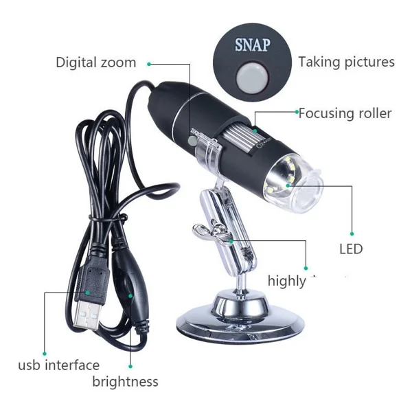 Microcase 1000x USB HD Cmos 8 LED Dijital Mikroskop - Görsel 2