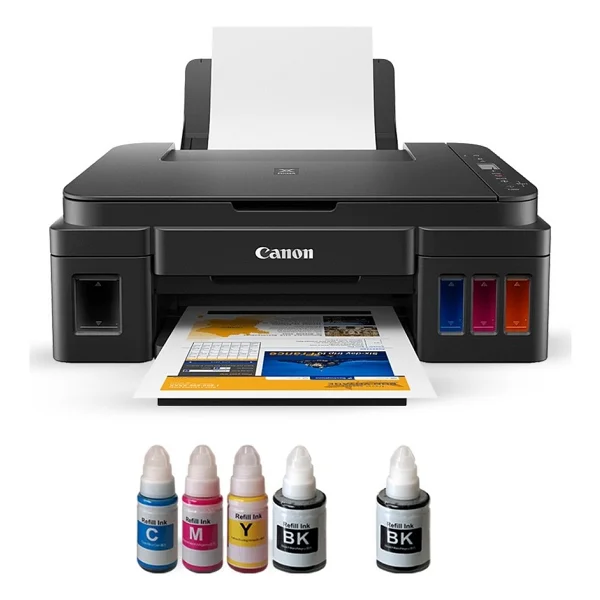 Canon Pixma G3410 Wi-Fi + Tarayıcı + Fotokopi Renkli Çok Fonksiyonlu Tanklı Mürekkep Püskürtmeli Yazıcı - Muadil Mürekkepli - Görsel 2