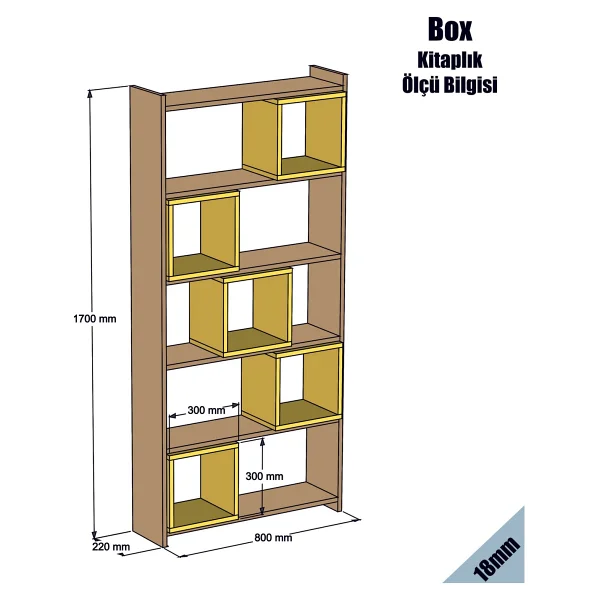 Variant Mobilya Box Kitaplık - Görsel 4