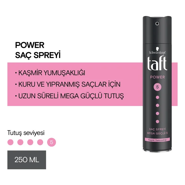 Taft Cashmere Power No:5 250 ml Saç Spreyi - Görsel 6