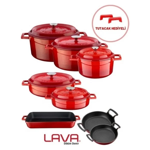 Lava Trendy 8'li Döküm Tencere Ve Tava Seti - Görsel 9