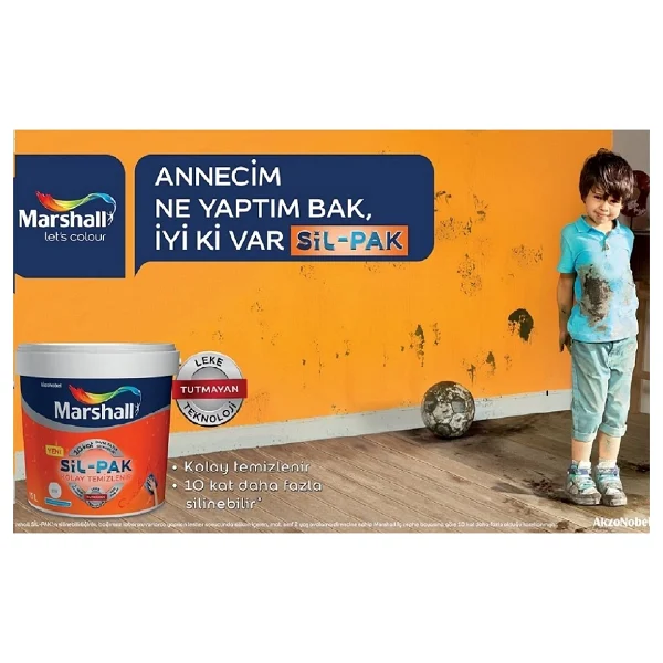 Marshall Sil-Pak Silikonlu 7.5 Lt İç Cephe Boyası - Şifon - Görsel 2
