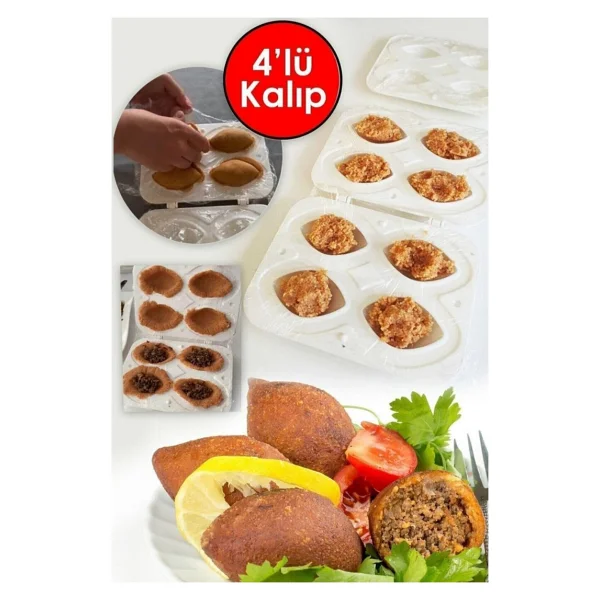 4 Bölmeli Pratik Içli Köfte Kalıbı Içli Köfte Aparatı - Görsel 3