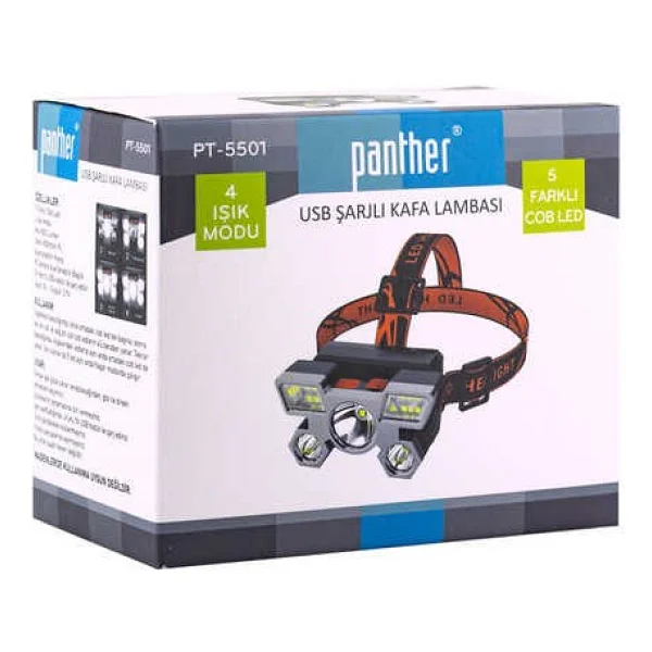 Panther Pt-5501 800 Lümen LED Şarjlı Kafa Lambası - Görsel 3