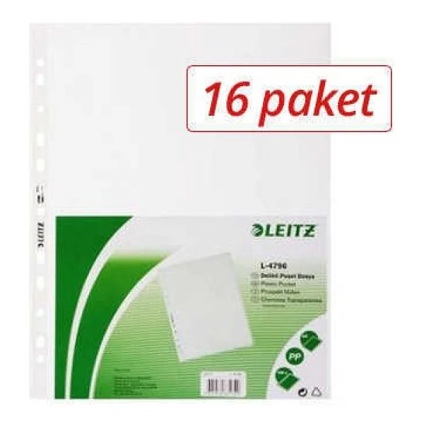 Leitz 16 Paket Leitz A4 Poşet Dosya 100lü 4796 - Görsel 2