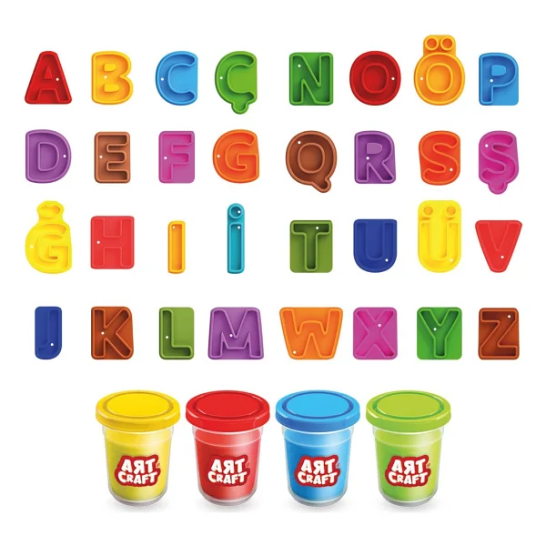 Art Craft Alfabe Oyun Hamuru Seti 224 Gr 03731 - Görsel 3