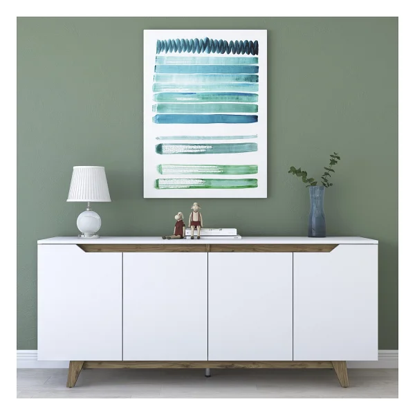 Rani Gd102 Modern Ayaklı Konsol Beyaz - Minyatür Ceviz - 78 X 45 X 180 - Görsel 3