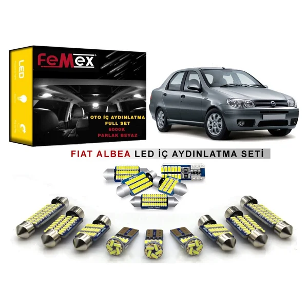 Fiat Albea LED İç Aydınlatma Ampul Seti Femex Parlak Beyaz - Görsel 3