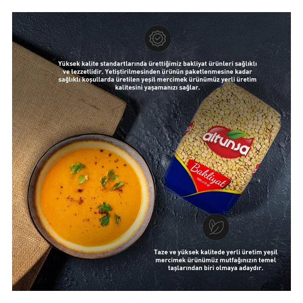 Altunsa Yerli Yeşil Mercimek 900 Gr - Görsel 3