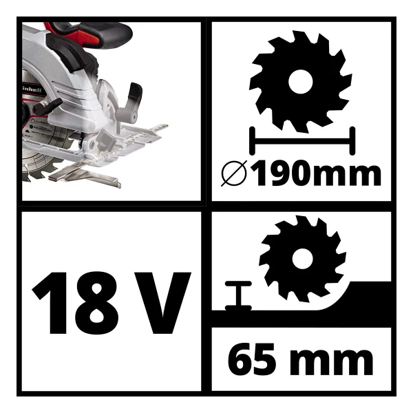 Einhell Te-Cs 18/190 Li Bl Tek Akülü 4 Ah Daire Testere - Görsel 3