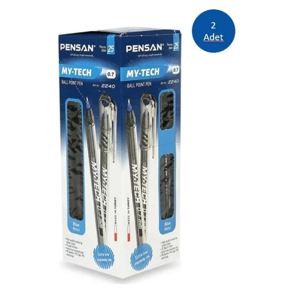 Pensan My-Tech 0.7 Mm 25'li Mavi Tükenmez Kalem - Görsel 7