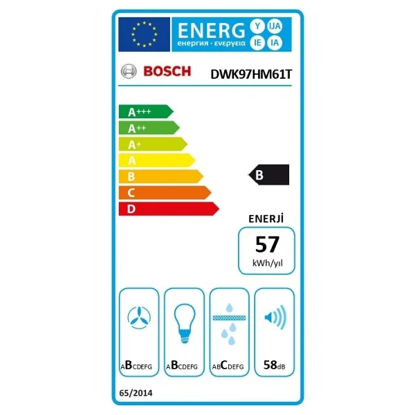 Bosch Dwk97hm61t Siyah Duvar Tipi Davlumbaz - Görsel 7