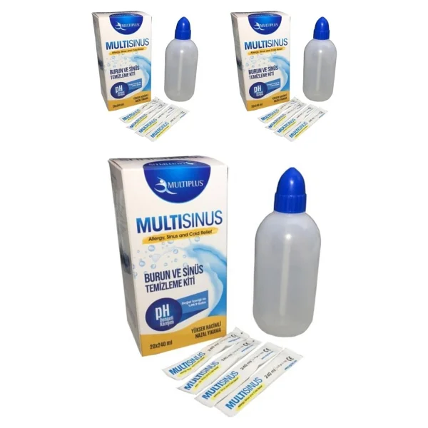 Multiplus Multi Sinüs Rinse Burun ve Sinüs Temizleme Kiti - 3'lü Paket - Beyaz - Standart - Görsel 2
