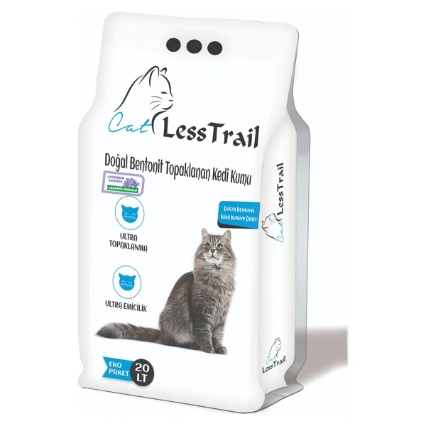 Less Trail Lavanta Kokulu 20 Lt İnce Taneli Bentonit Kedi Kumu - Görsel 2