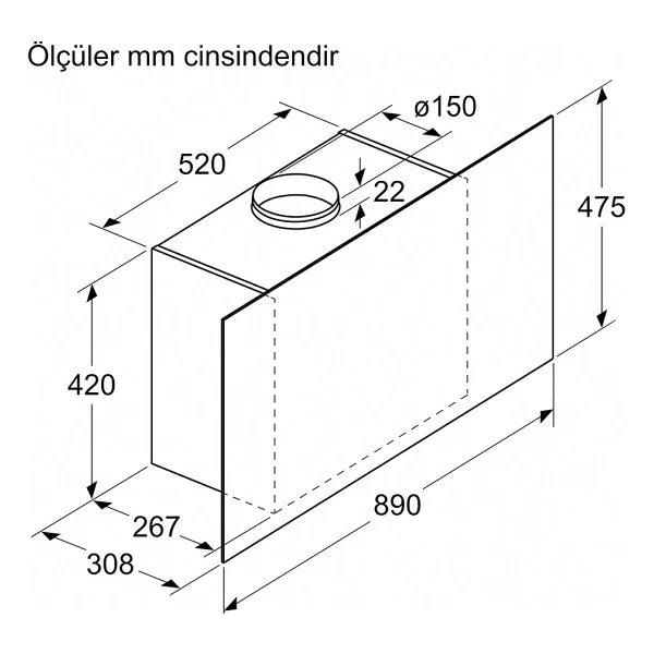 Bosch Dwf95aj60t Siyah Duvar Tipi Davlumbaz - Görsel 4