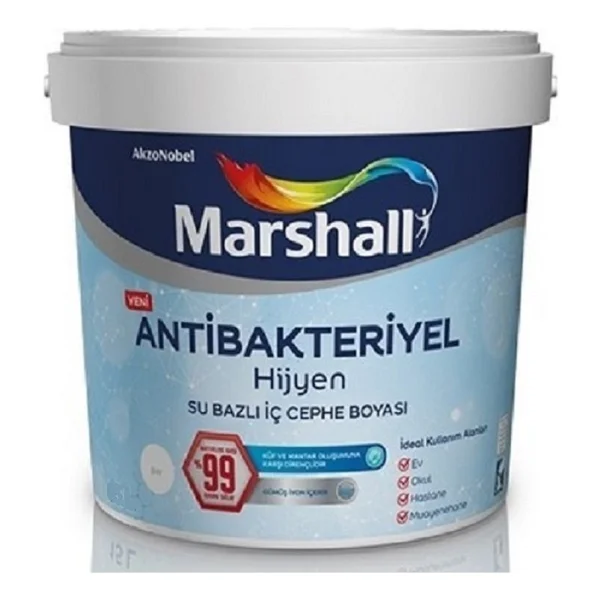 Marshall Antibakteriyel Hijyen 2.5 Lt Silinebilir İç Cephe Boyası - Kum Beji - Görsel 6