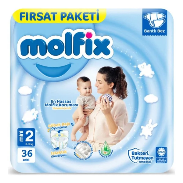 Molfix 2 Numara Mini 36'lı Bebek Bezi - Görsel 3