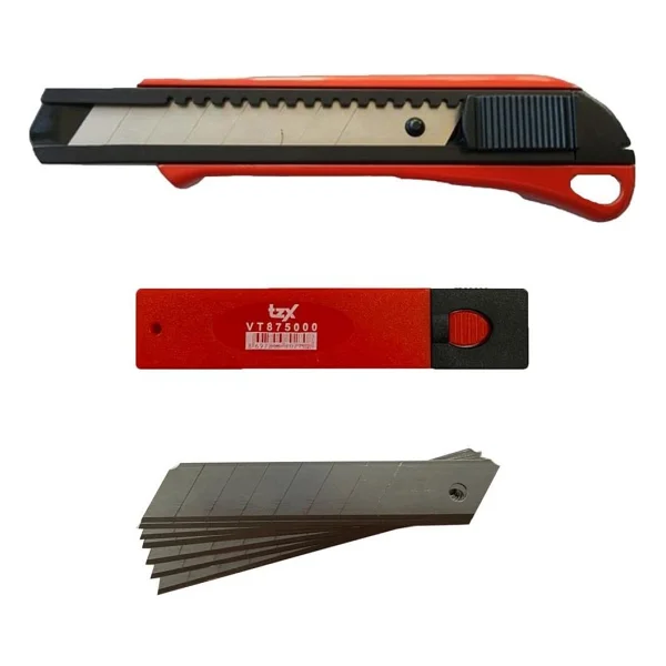 Vip-Tec Vt875111 Prof. Metal Gövde Desenli Maket Bıçağı 165x18mm + 10 Adet Yedek - Renkli - Görsel 2