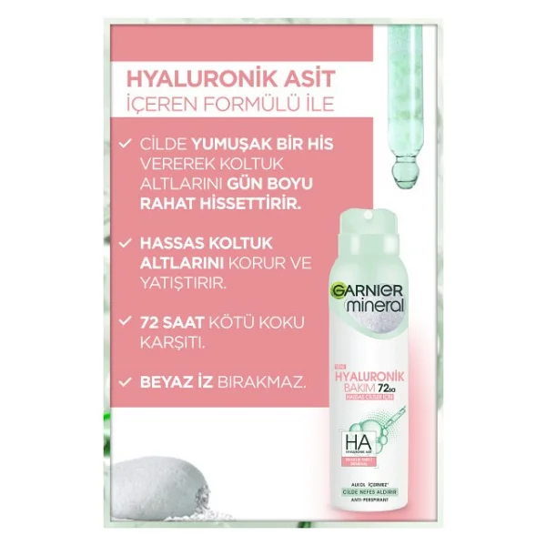 Garnier Mineral Hyaluronik Bakım 150 Ml Kadın Deodorant - Görsel 8