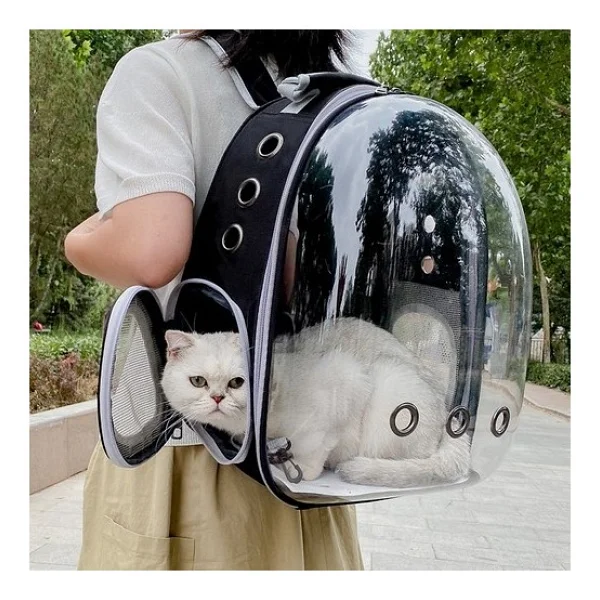 Ksburda Astronot Şeffaf Hava Kanallı Kedi Köpek Evcil Hayvan Taşıma Seyahat Çanta - Görsel 2