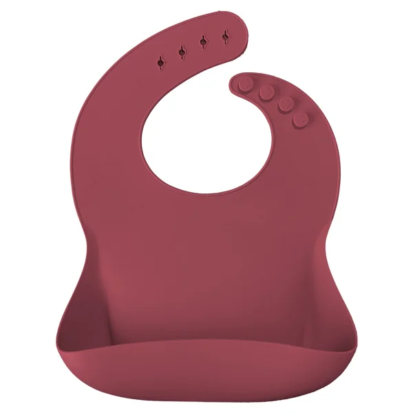 Oioi Basıcs %100 Premium Silikon Mama Önlüğü - Yumuşak, Leke Tutmaz, Türkiye Üretimi, Velvet Rose, 6 Ay+ Bebekler İçin - 0 - 1 Yaş - Bordo - Görsel 3