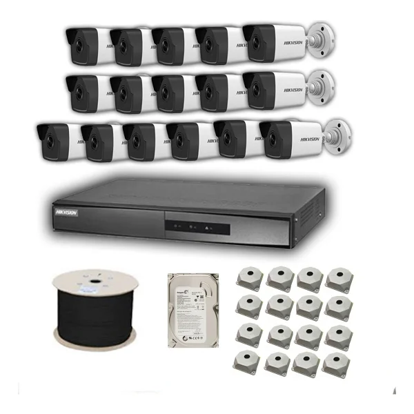 Hikvision 2mp Mikrofonlu 16 Kameralı 500 GB Disk Tak Çalıştır Hazır Ip Kamera Seti - Görsel 2