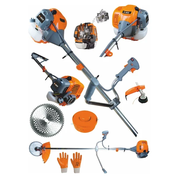 Böhrer Pross Dark Orange Profesyonel 3.5 Hp Yan Tipi Benzinli Ot Çalı Çim Biçme Makinesi Tırpanı + Eldiven - Görsel 2