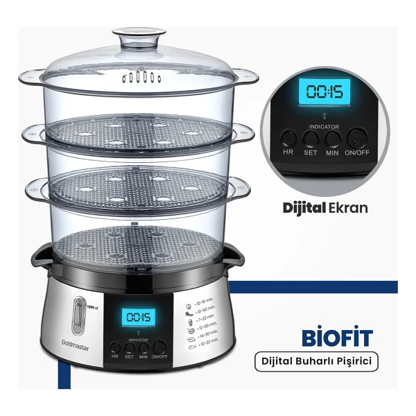 Goldmaster GM-7268D BioFit Dijital Buharlı Pişirici - Görsel 4