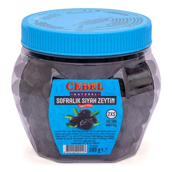 Cebel Siyah Zeytin 2xs 351-380 Kalibre 500 Gr Pet - Görsel 2