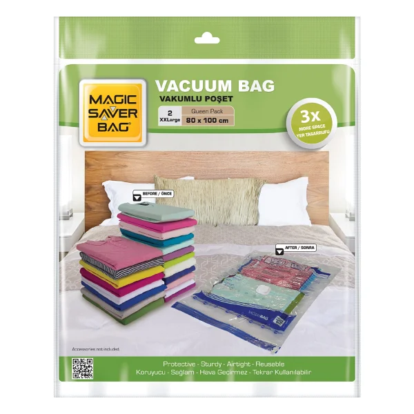 Magic Saver Bag 2'li Xlarge Küp Vakumlu Poşet - Görsel 2