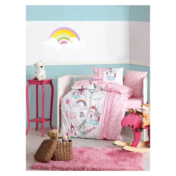 Cotton Box Bebek Nevresim Takımı - Unicorn Pembe - 100 X 150 Cm - Görsel 4
