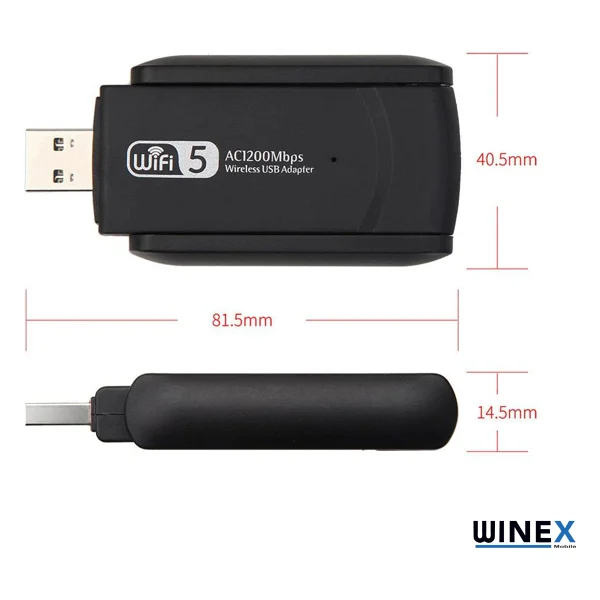 Winex Wifi5 Ac1300mbps 2.4g+5g Wi-Fi Dongle USB 3.0 Adaptör - Görsel 7
