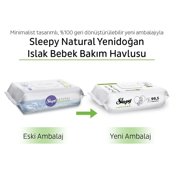Sleepy Natural Yenidoğan 60 Yaprak 12'li Paket Islak Mendil - Görsel 5