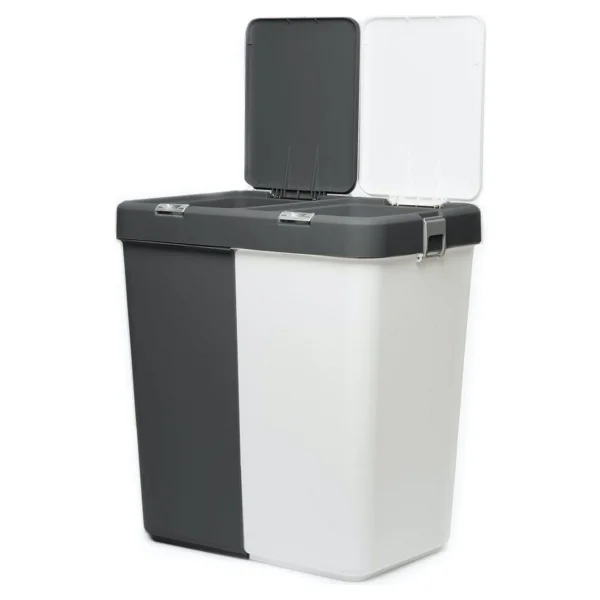 Motek Duo Laundry Çamaşır Sepeti - Antrasit / Beyaz - 80 Lt Antrasit / Beyaz Antrasit - Beyaz - Görsel 4