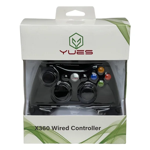 Yues Xbox 360 Gamepad Oyun Kolu Kablolu Joystick (Xbox 360 Ve PC Uyumlu) - Siyah - Görsel 4
