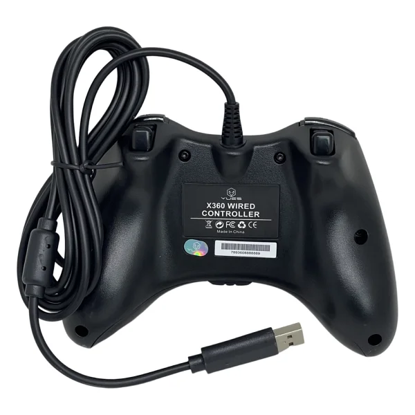 Yues Xbox 360 Gamepad Oyun Kolu Kablolu Joystick (Xbox 360 Ve PC Uyumlu) - Siyah - Görsel 3