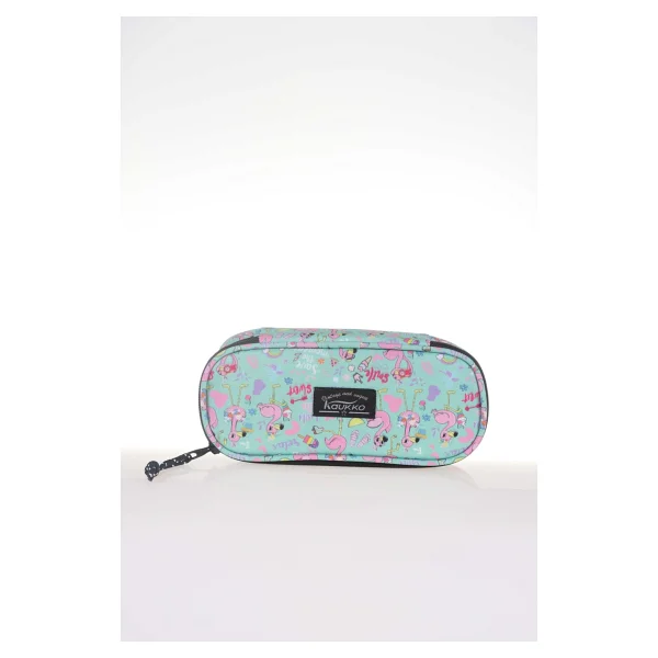 Kaukko K2329 Nature Mint Flamingo Özel Bölmeli Kalemlik - Görsel 2