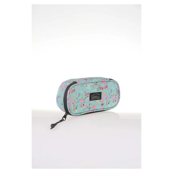 Kaukko K2329 Nature Mint Flamingo Özel Bölmeli Kalemlik - Görsel 3