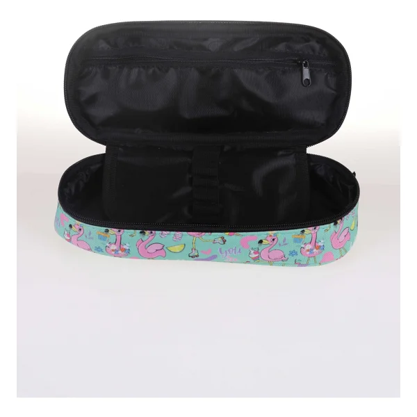 Kaukko K2329 Nature Mint Flamingo Özel Bölmeli Kalemlik - Görsel 4