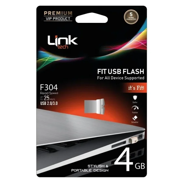 Linktech Fit Premium Metal F304 4 GB Flash Bellek - Görsel 2