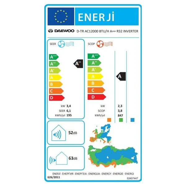 Daewoo D-Tr Ac12000 Btu A++ R32 Inverter Duvar Tipi Klima - Görsel 4