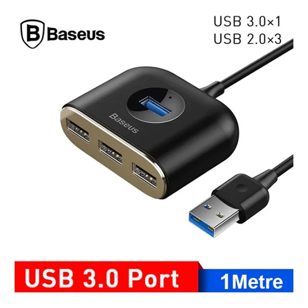 Baseus Square Round 4 Port USB Çoğaltıcı - Görsel 2