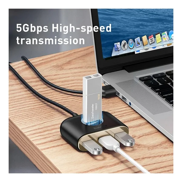 Baseus Square Round 4 Port USB Çoğaltıcı - Görsel 5