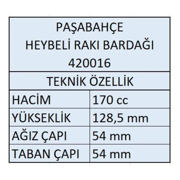 Paşabahçe Heybeli 420016 12'li Rakı Bardağı - Görsel 2
