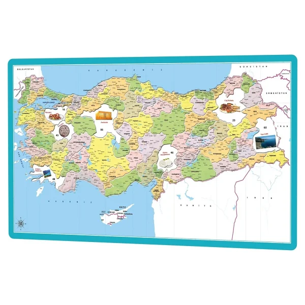 Laço Kids Il Sınırlarına Göre Kesilmiş Eğitici Türkiye Siyasi Haritası Puzzle - Görsel 4