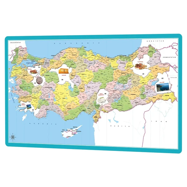 Laço Kids Il Sınırlarına Göre Kesilmiş Eğitici Türkiye Siyasi Haritası Puzzle - Görsel 3