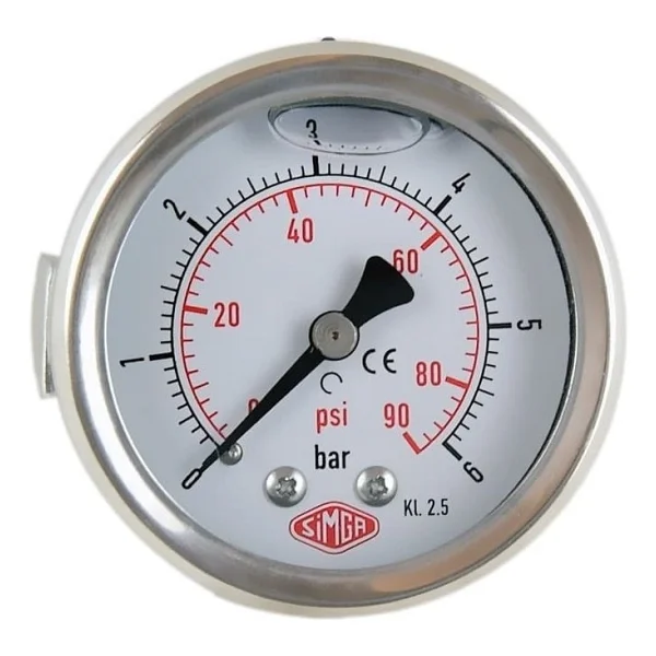 Simga Çap Ø100 Mm Pano Tip Gliserinli Manometre 0-2.5 Bar - Görsel 6